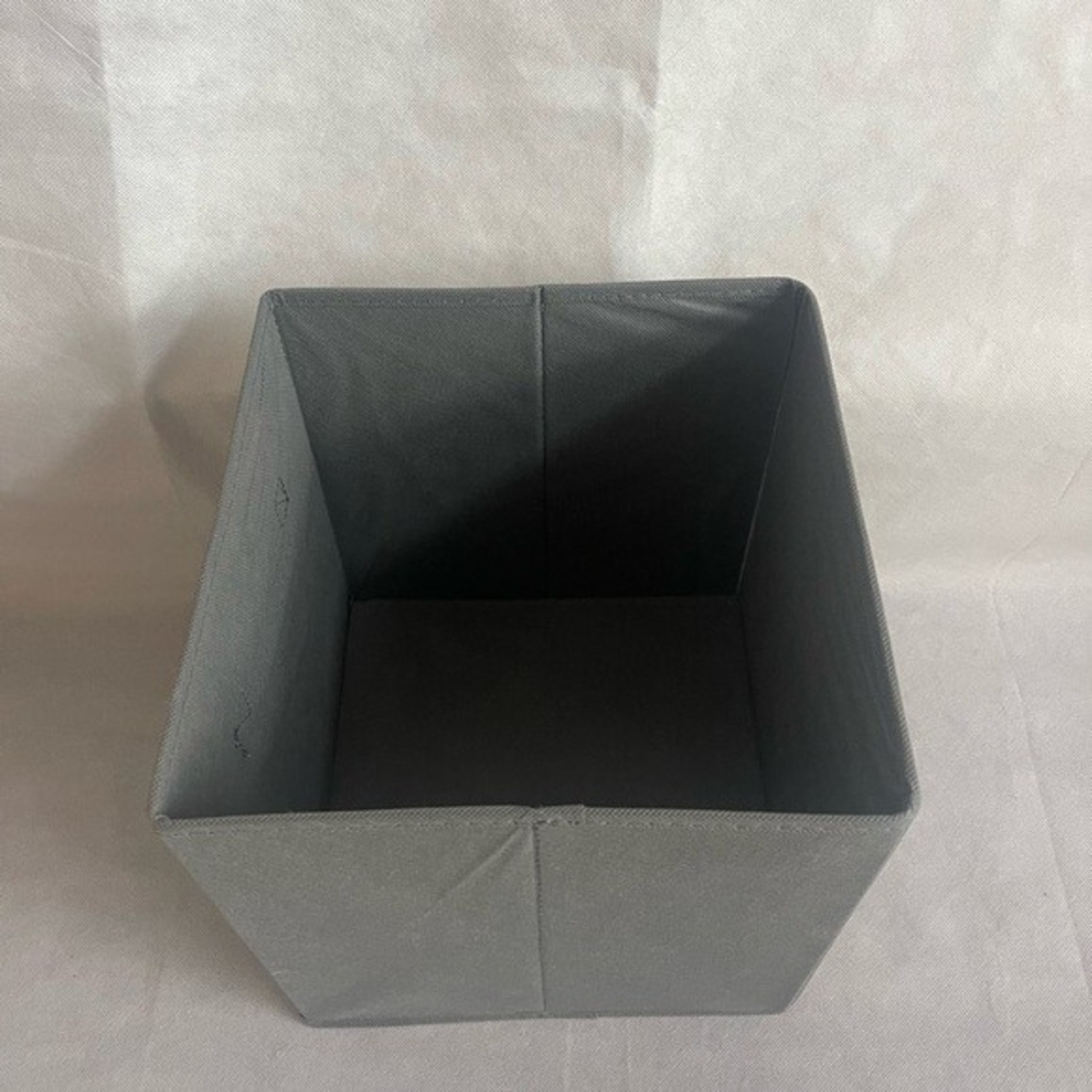 Set of 6 Gray Fabric Storage Cubes 13x13x13 Foldable Bins with Handles NIB - Picture 4 of 6